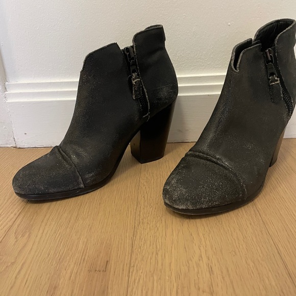 Rag & Bone Brushed Black Leather Booties Sz 7.5/38 - Picture 15 of 15
